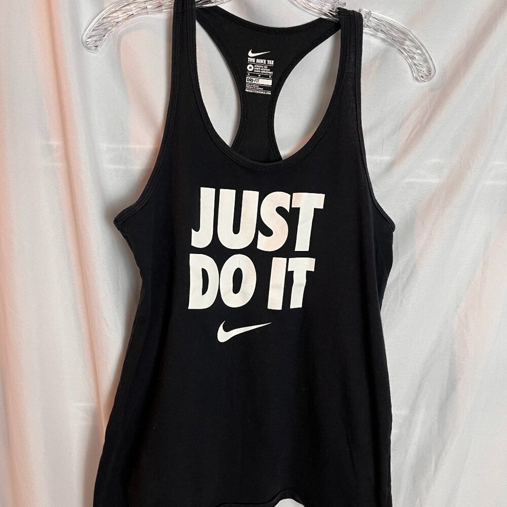 Women's Black Nike Dri Fit Tank, racerback, graphic size M